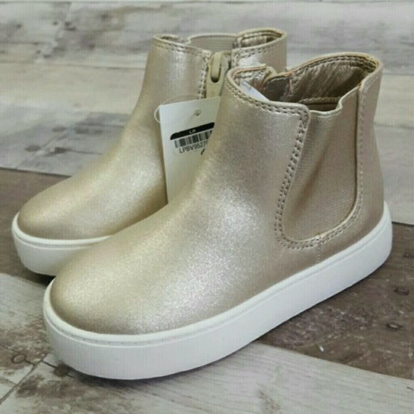 girls gold high top sneakers